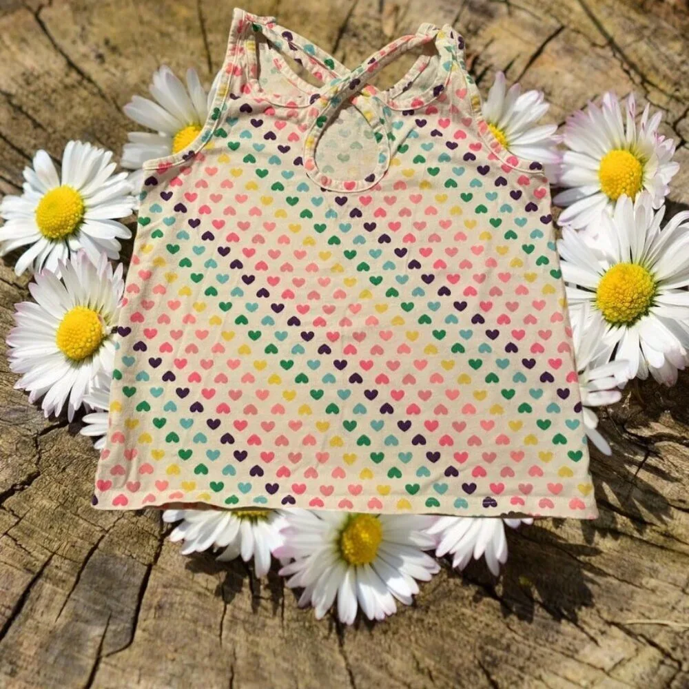 PLACE Colorful Heart Design Cotton Tank Top